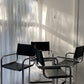 - Set of Two Italian Mart Stam Cantilever Chrome Leather Bar Stools