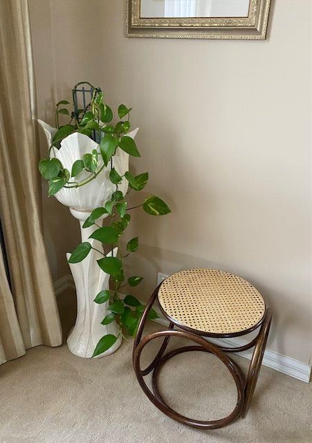 - Bentwood Rattan Stool - One Available