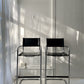 - Set of Two Italian Mart Stam Cantilever Chrome Leather Bar Stools