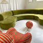 - Bespoke Olive Velvet Curved Modular Sofa