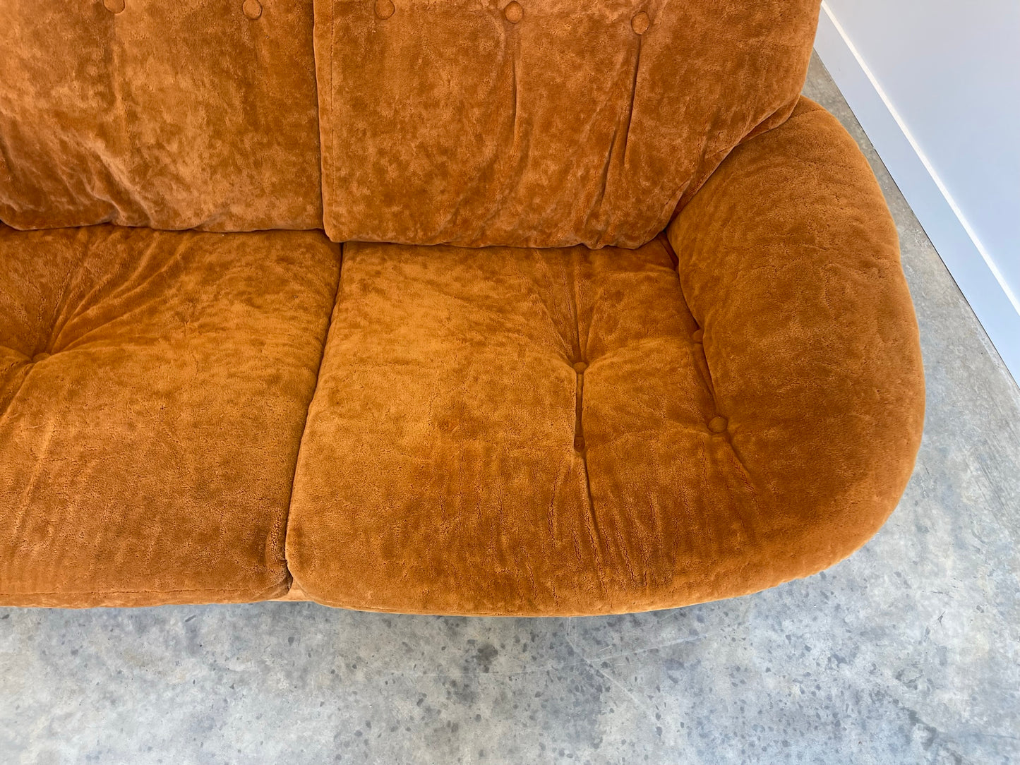 Vintage Burnt Orange Two Seater Sofa