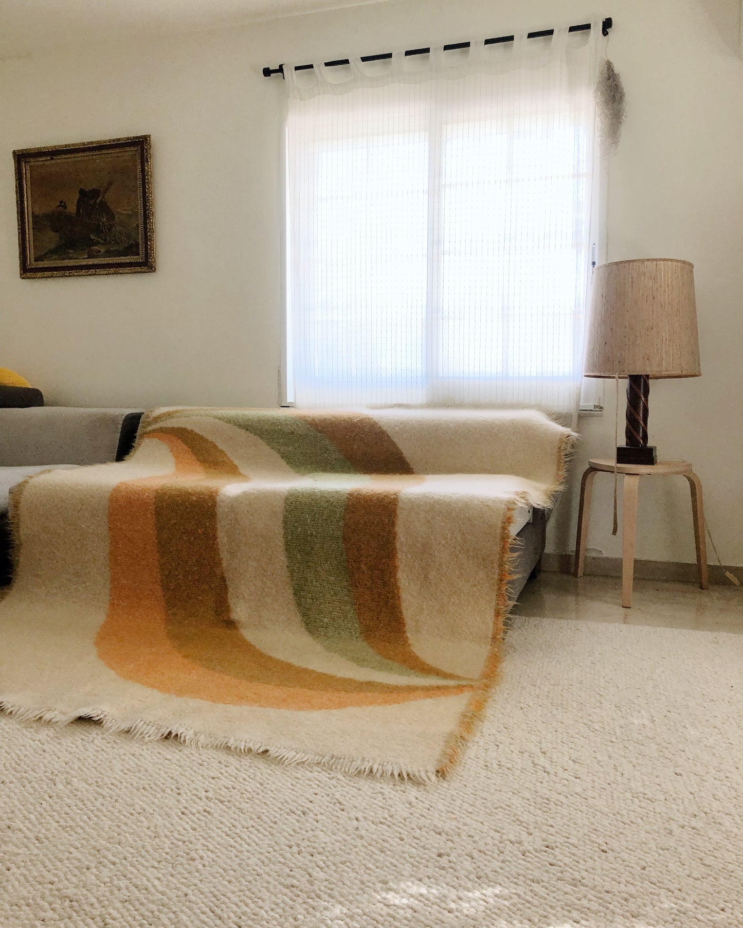 - Vintage Handmade Swirl Reversible Rug