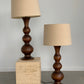 Large Curved Wooden Lamps - Two Available