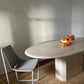 Vintage Oval Travertine Dining Table