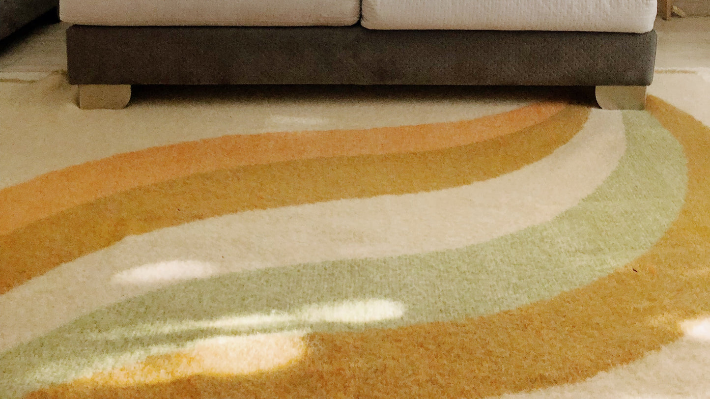 - Vintage Handmade Swirl Reversible Rug