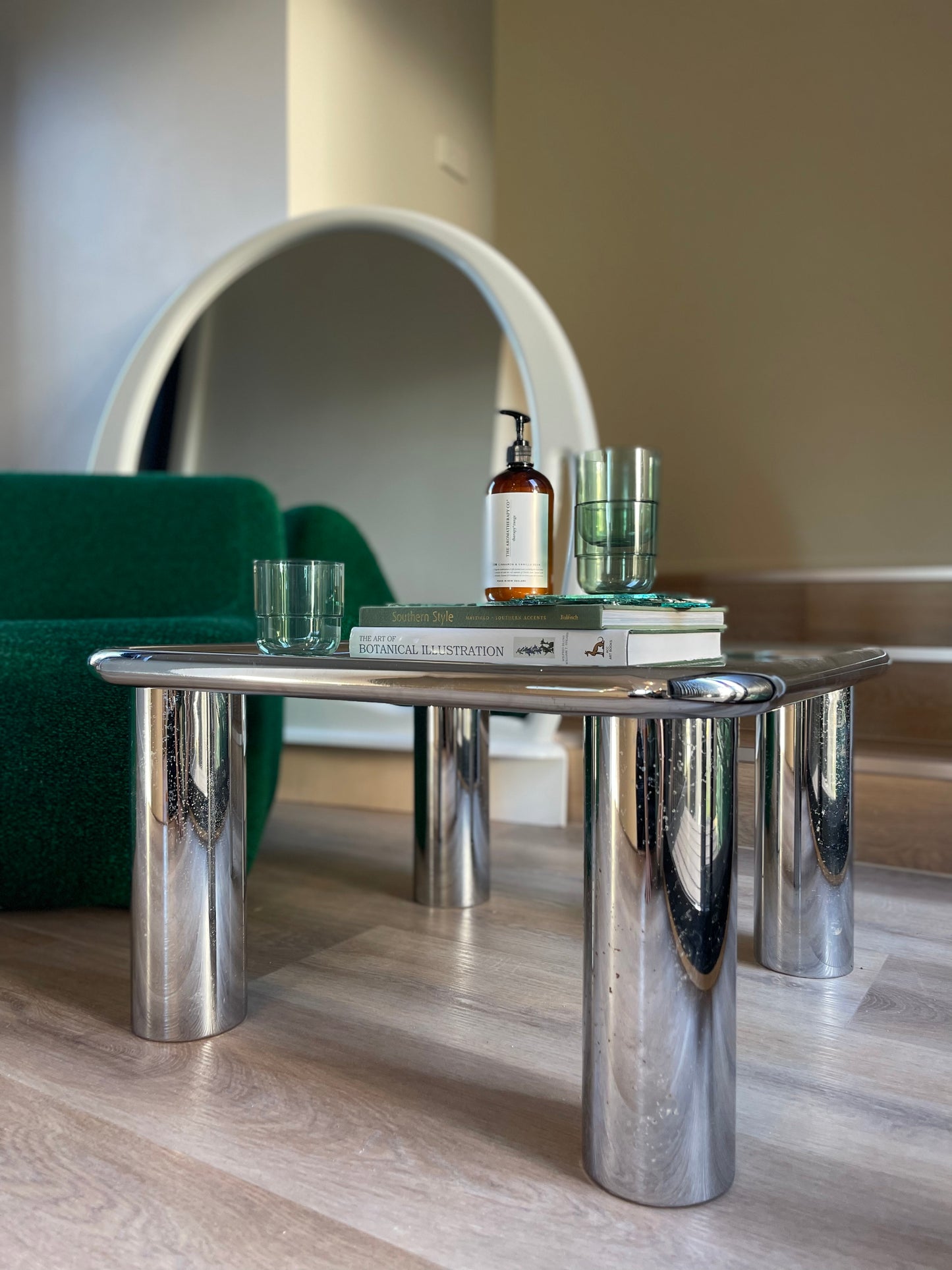 - Tubular Chrome Coffee Table