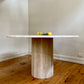 Round Unfilled Travertine Dining Table