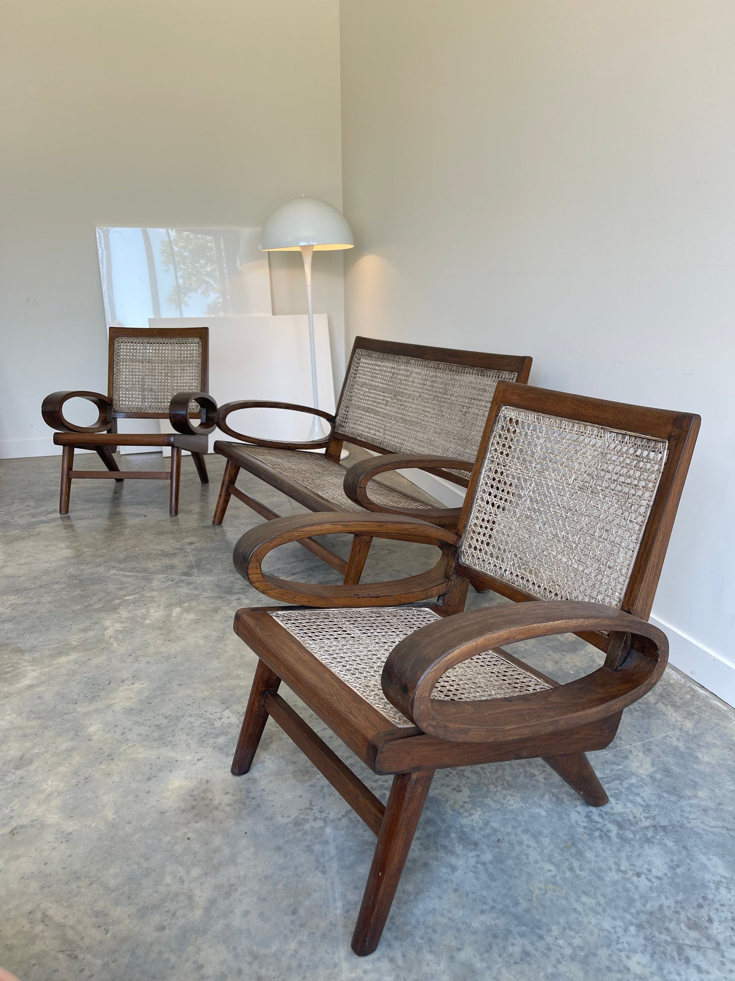 - Vintage Burmese Teak and Rattan Easy Chair - Four Available