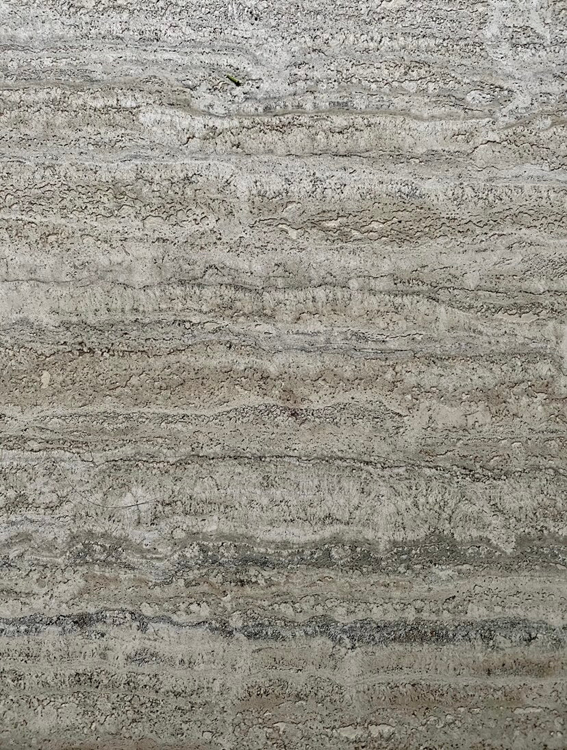 Round Unfilled Travertine Dining Table