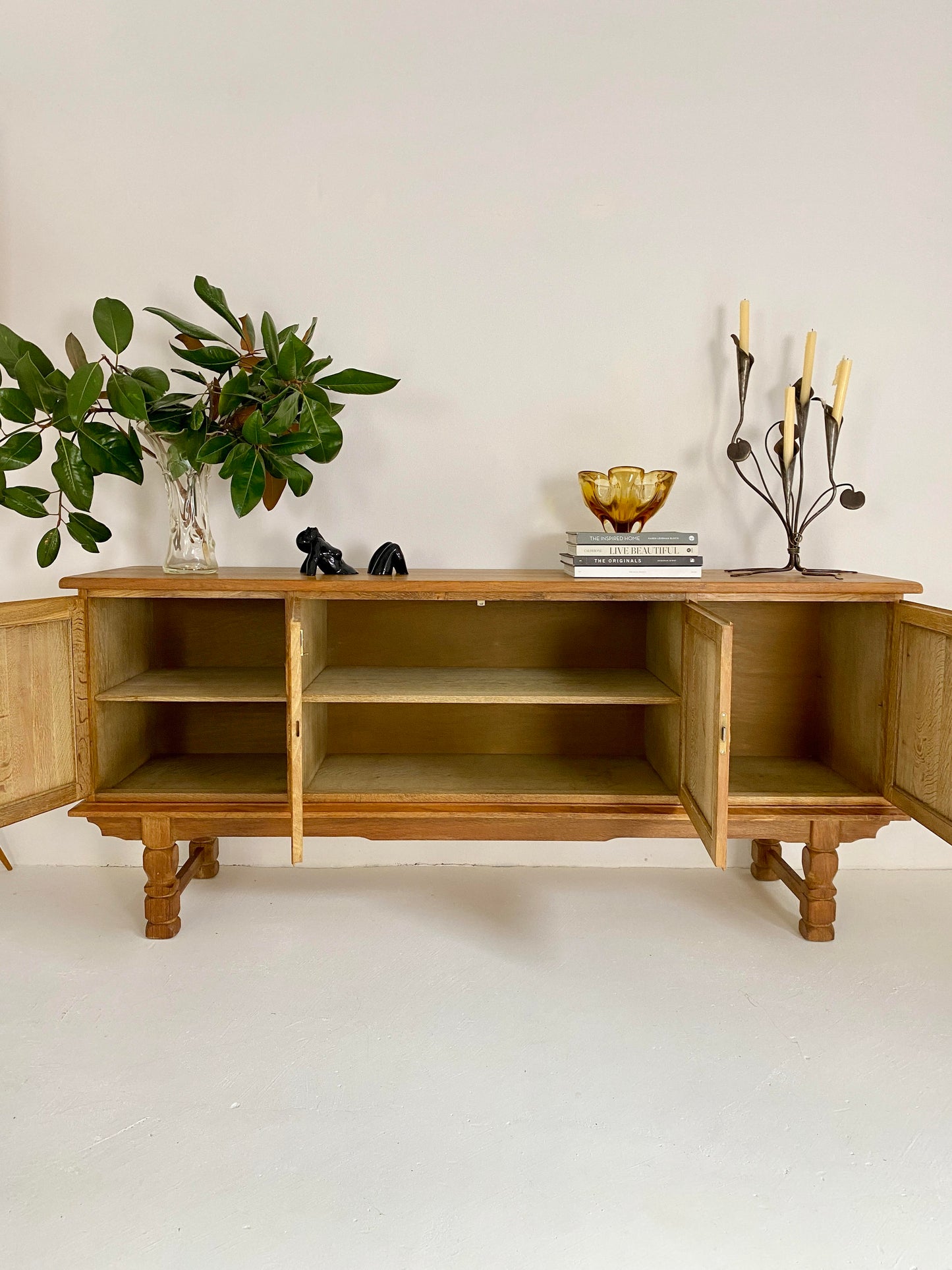 - Mid Century Brutalist Oak Sideboard