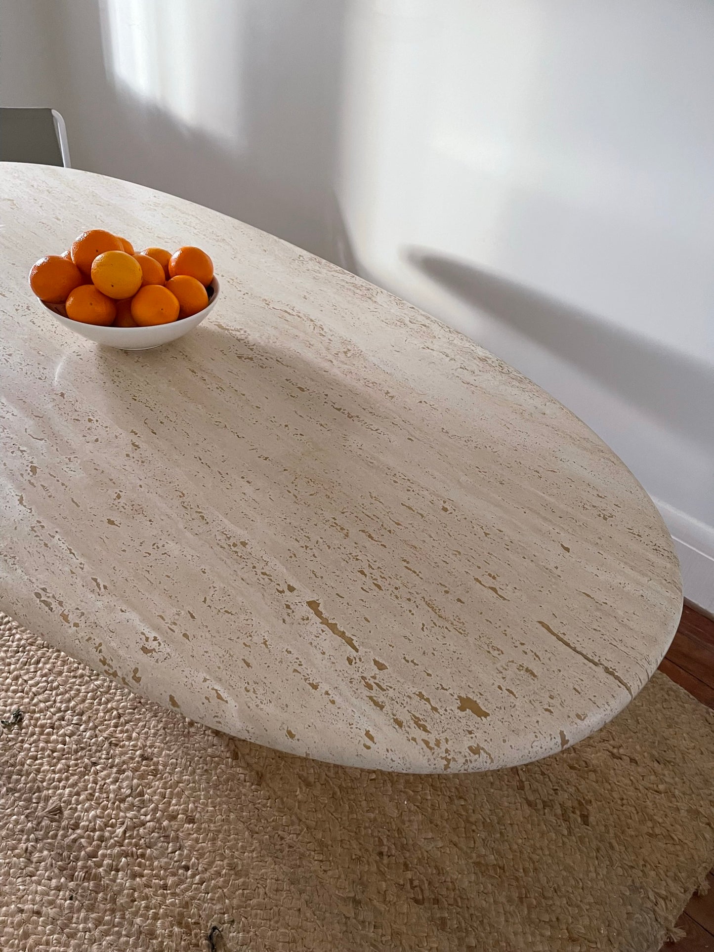 Vintage Oval Travertine Dining Table
