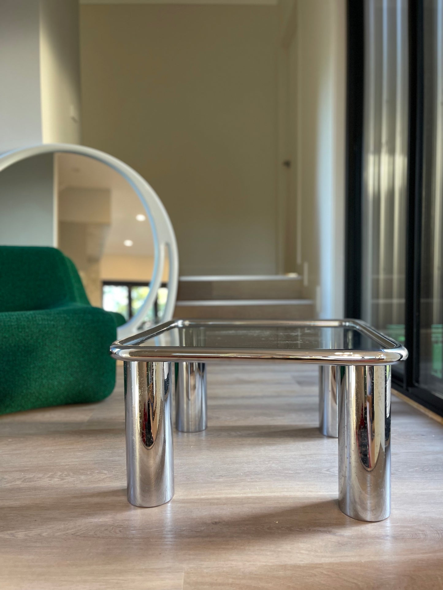- Tubular Chrome Coffee Table