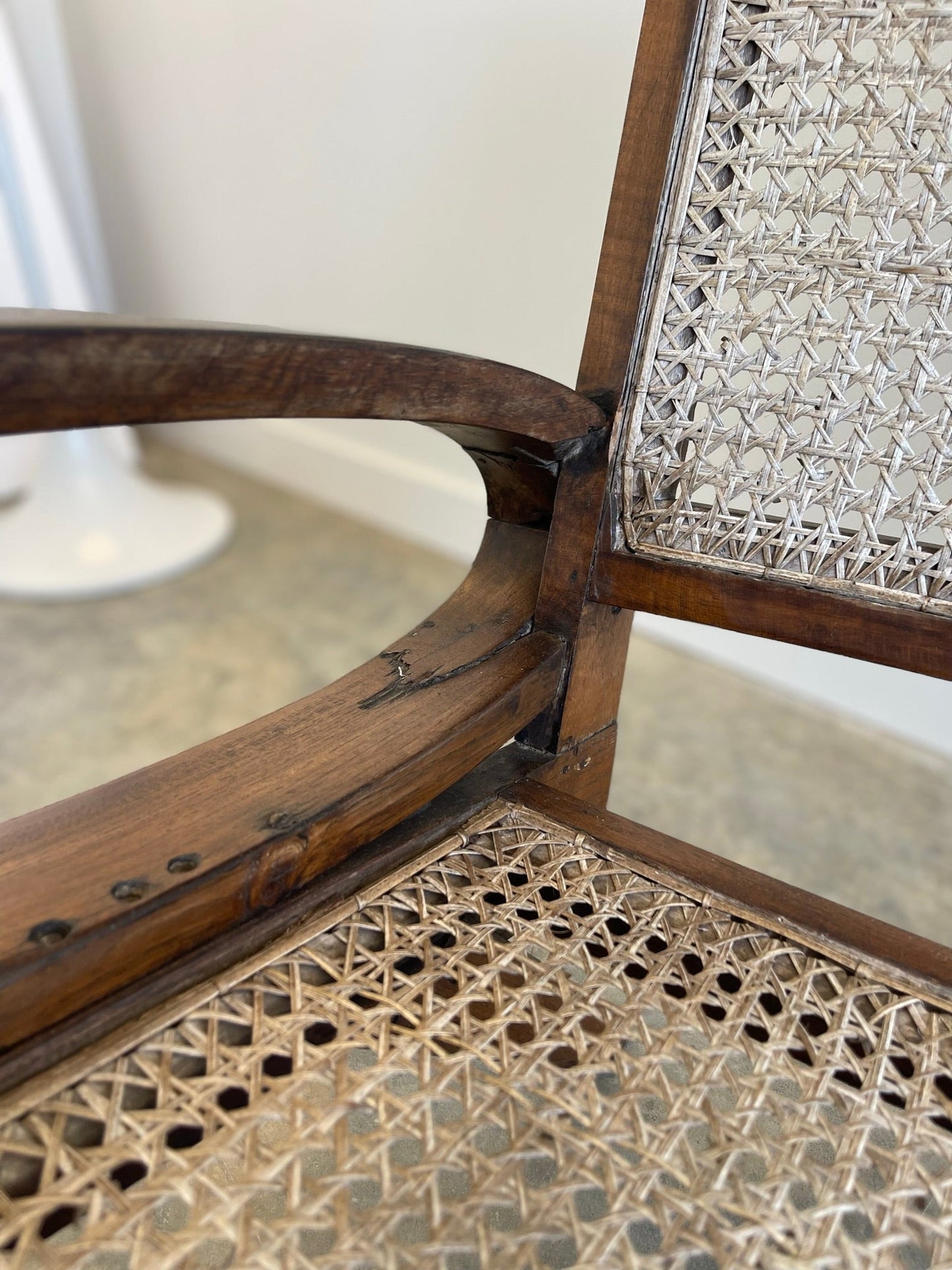 - Vintage Burmese Teak and Rattan Easy Chair - Four Available