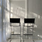- Set of Two Italian Mart Stam Cantilever Chrome Leather Bar Stools