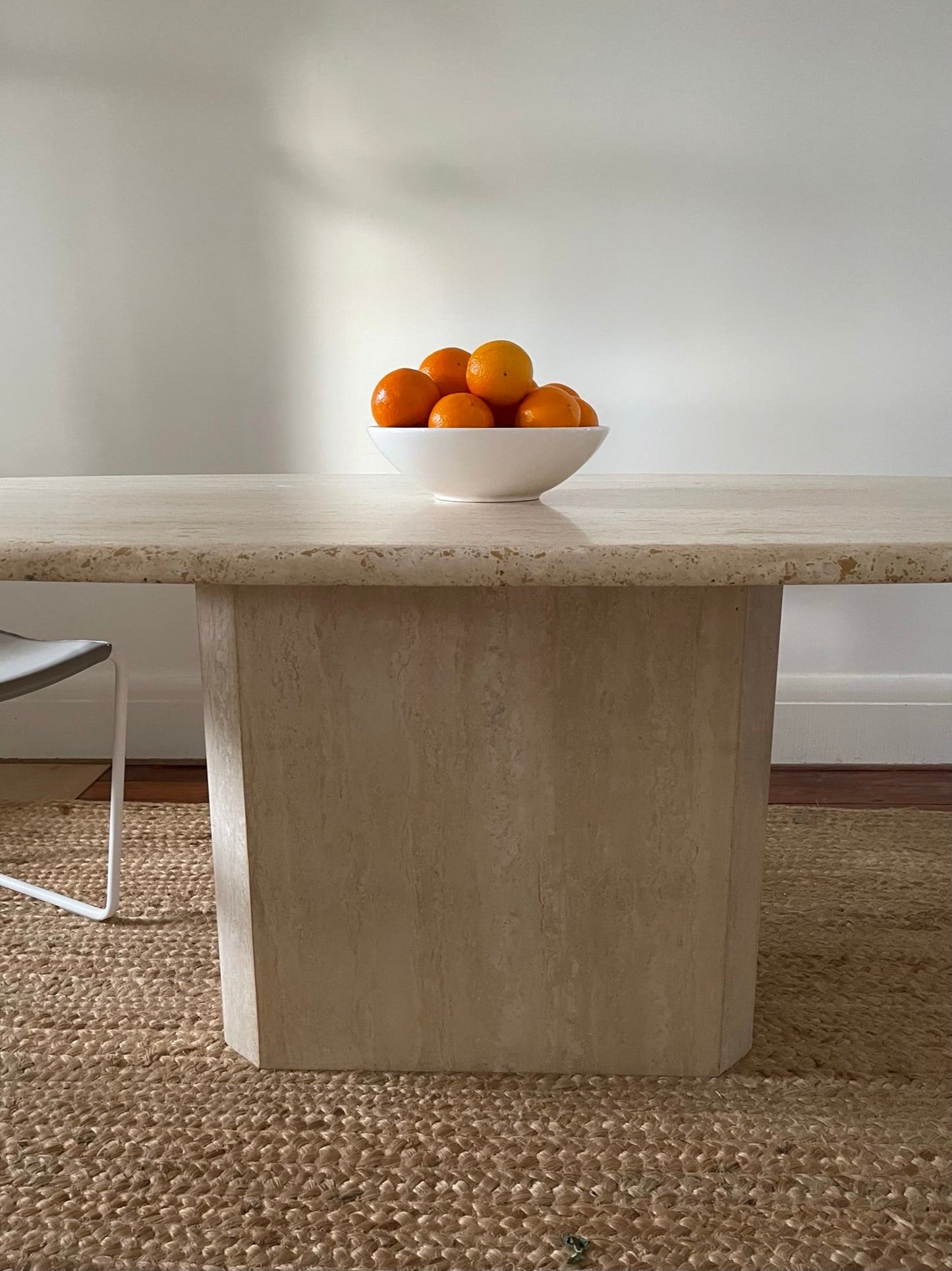 Vintage Oval Travertine Dining Table