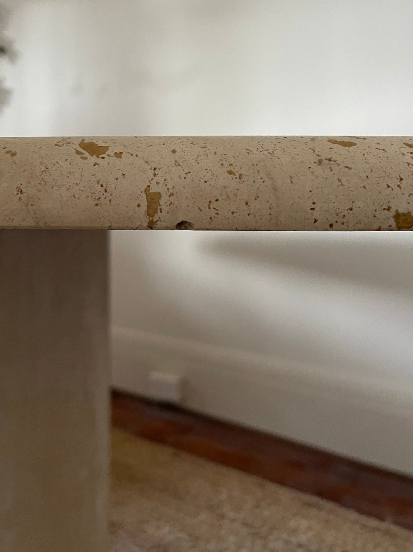 Vintage Oval Travertine Dining Table