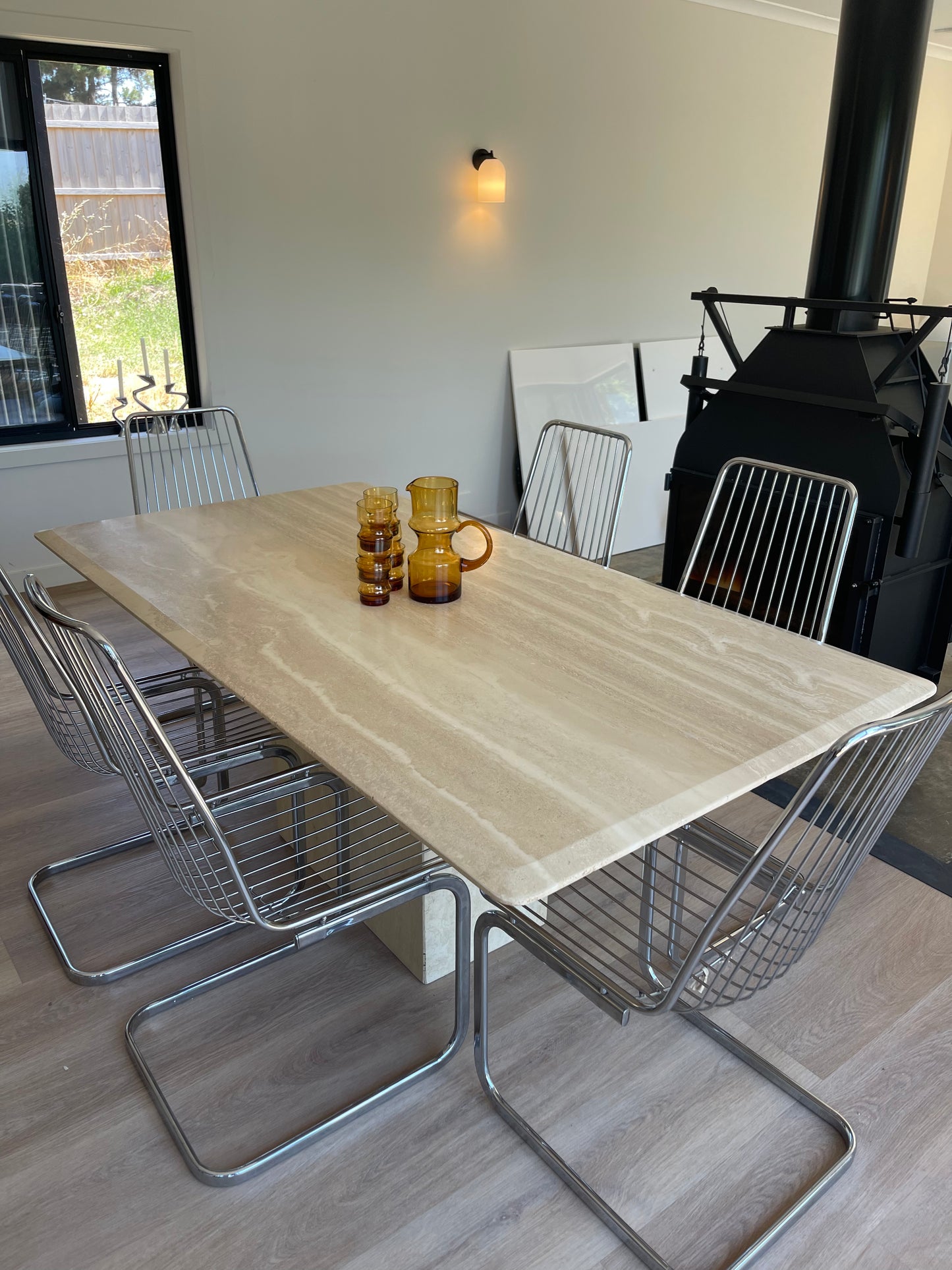 - Travertine Dining Table