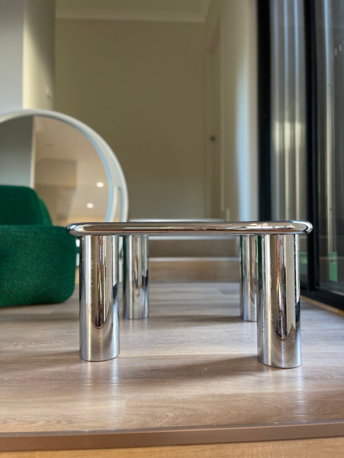 - Tubular Chrome Coffee Table
