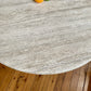 Round Unfilled Travertine Dining Table