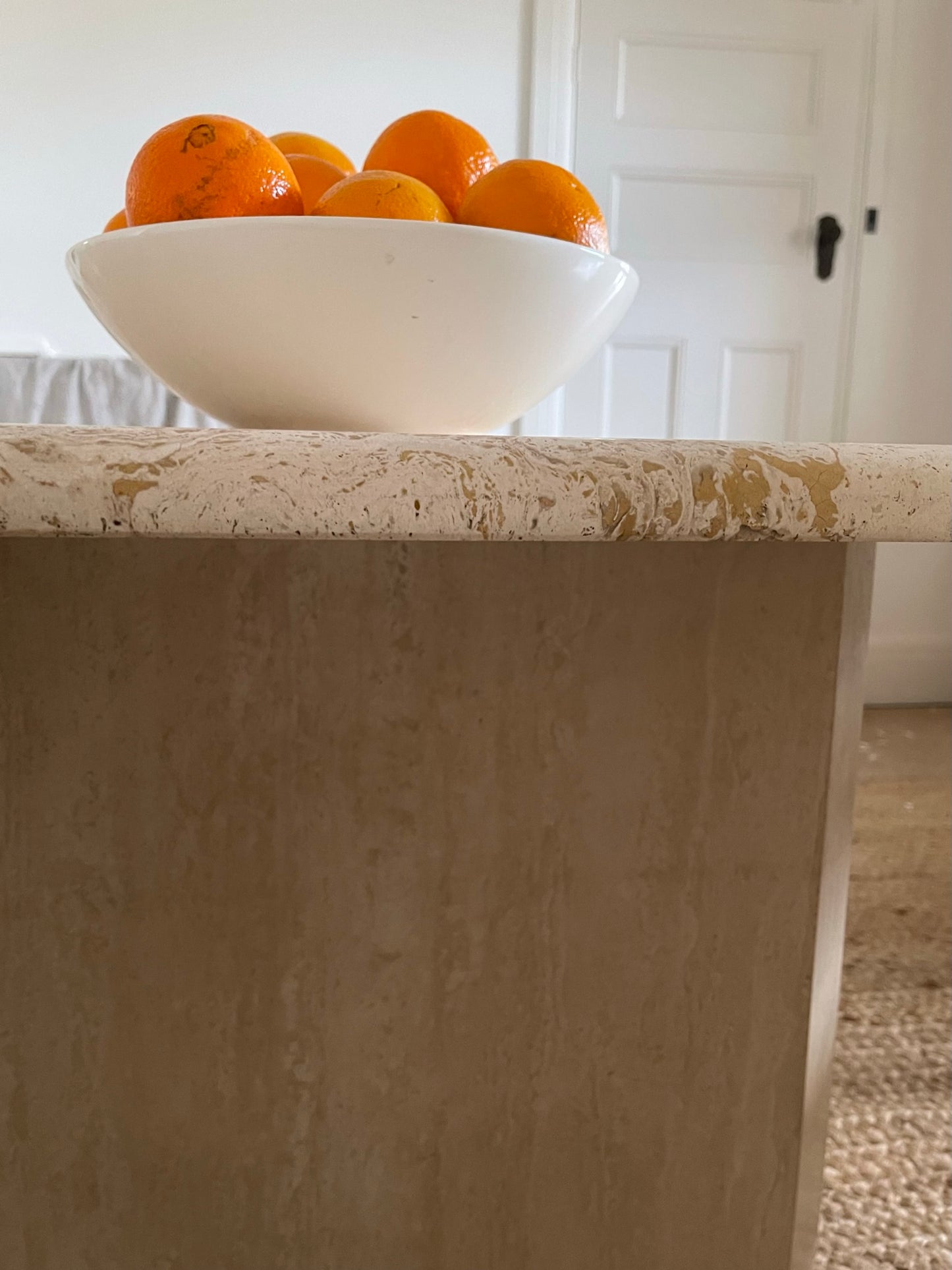 Vintage Oval Travertine Dining Table