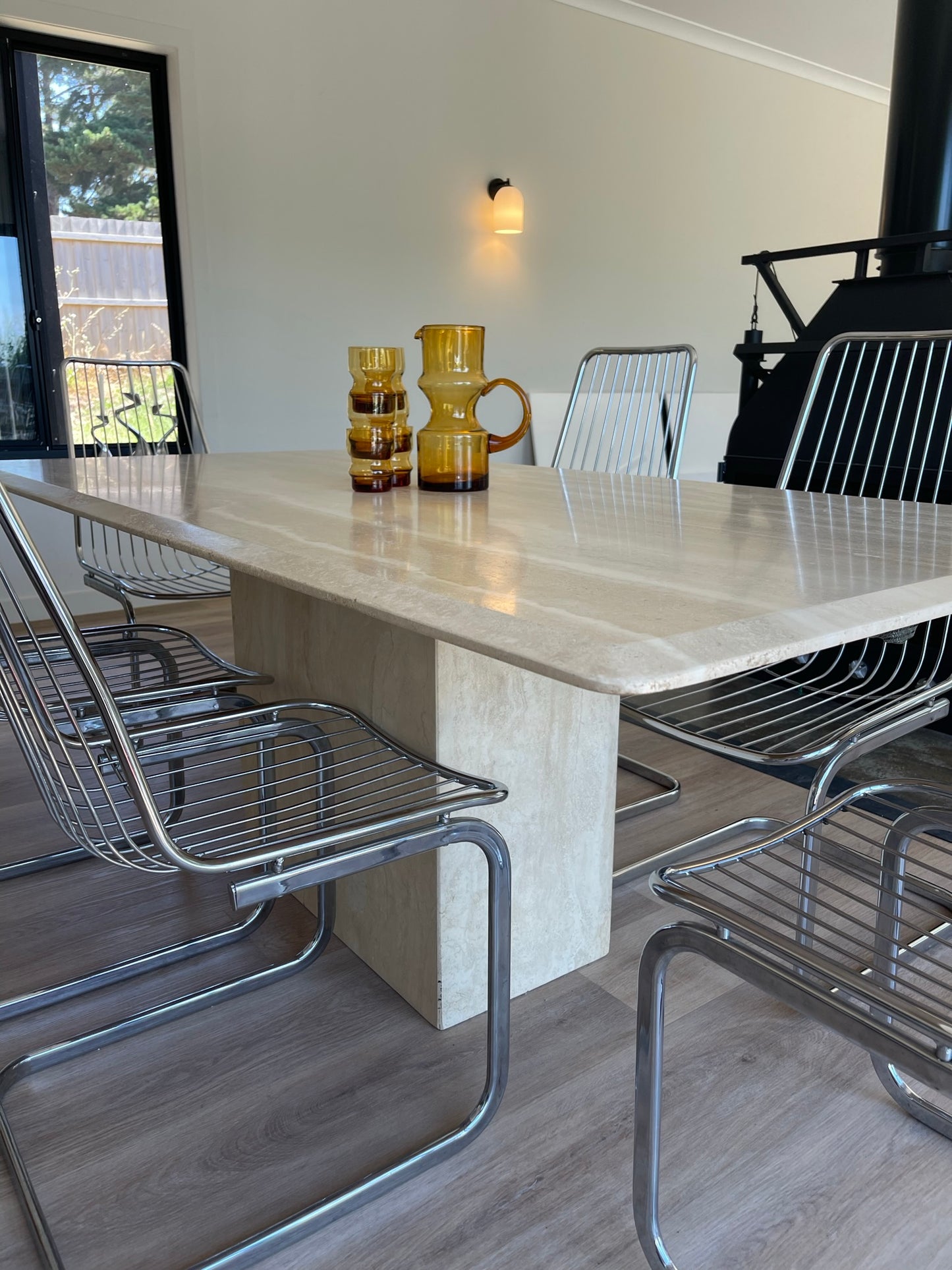 - Travertine Dining Table