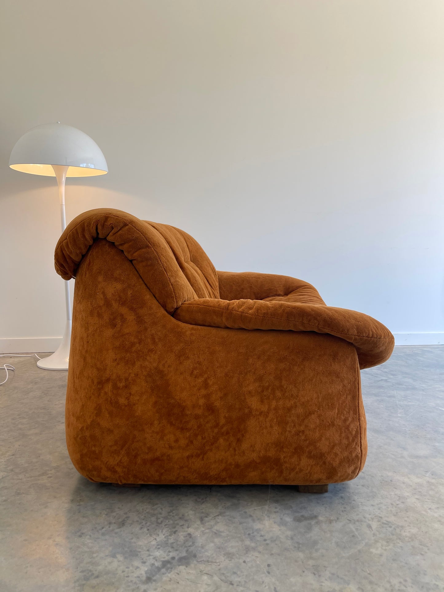 Vintage Burnt Orange Two Seater Sofa