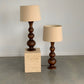 Large Curved Wooden Lamps - Two Available