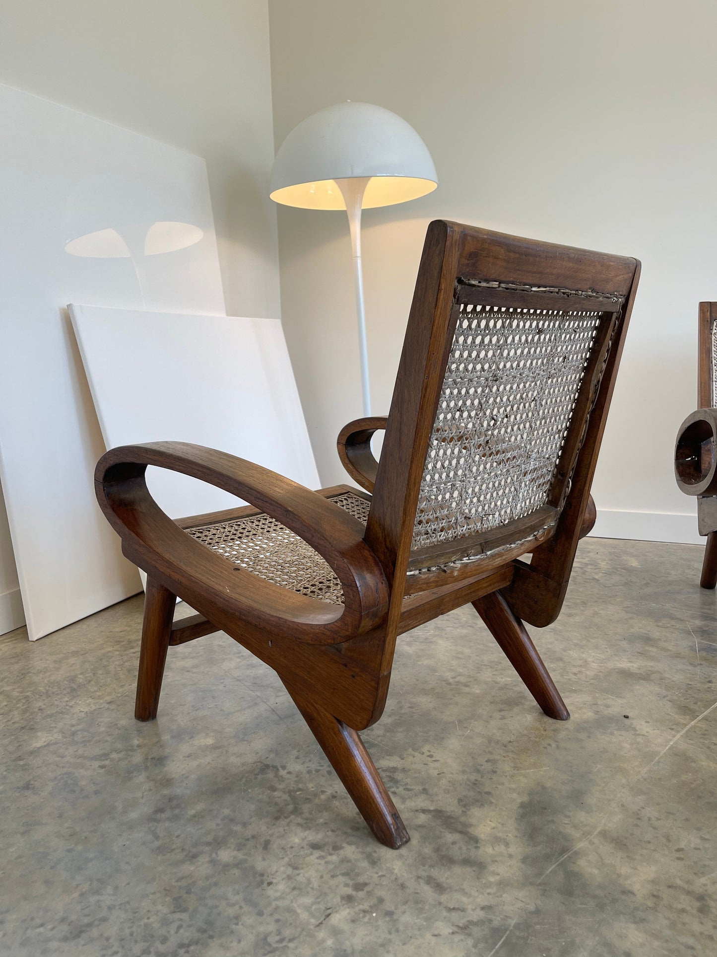 - Vintage Burmese Teak and Rattan Easy Chair - Four Available