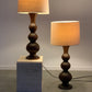 Large Curved Wooden Lamps - Two Available