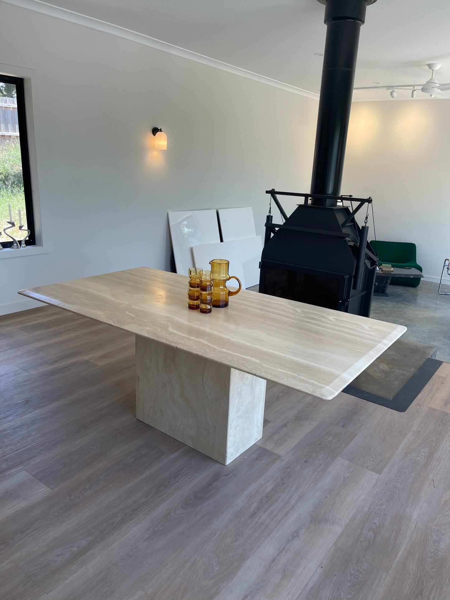 - Travertine Dining Table