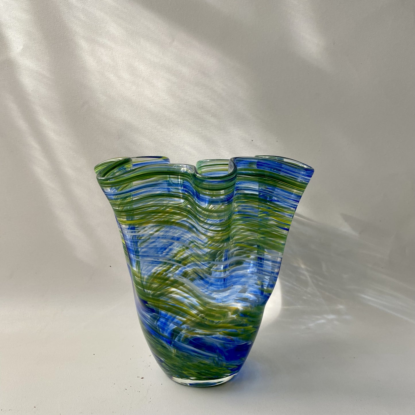 - Van Gogh Inspired Sea Water Blown Glass Vase