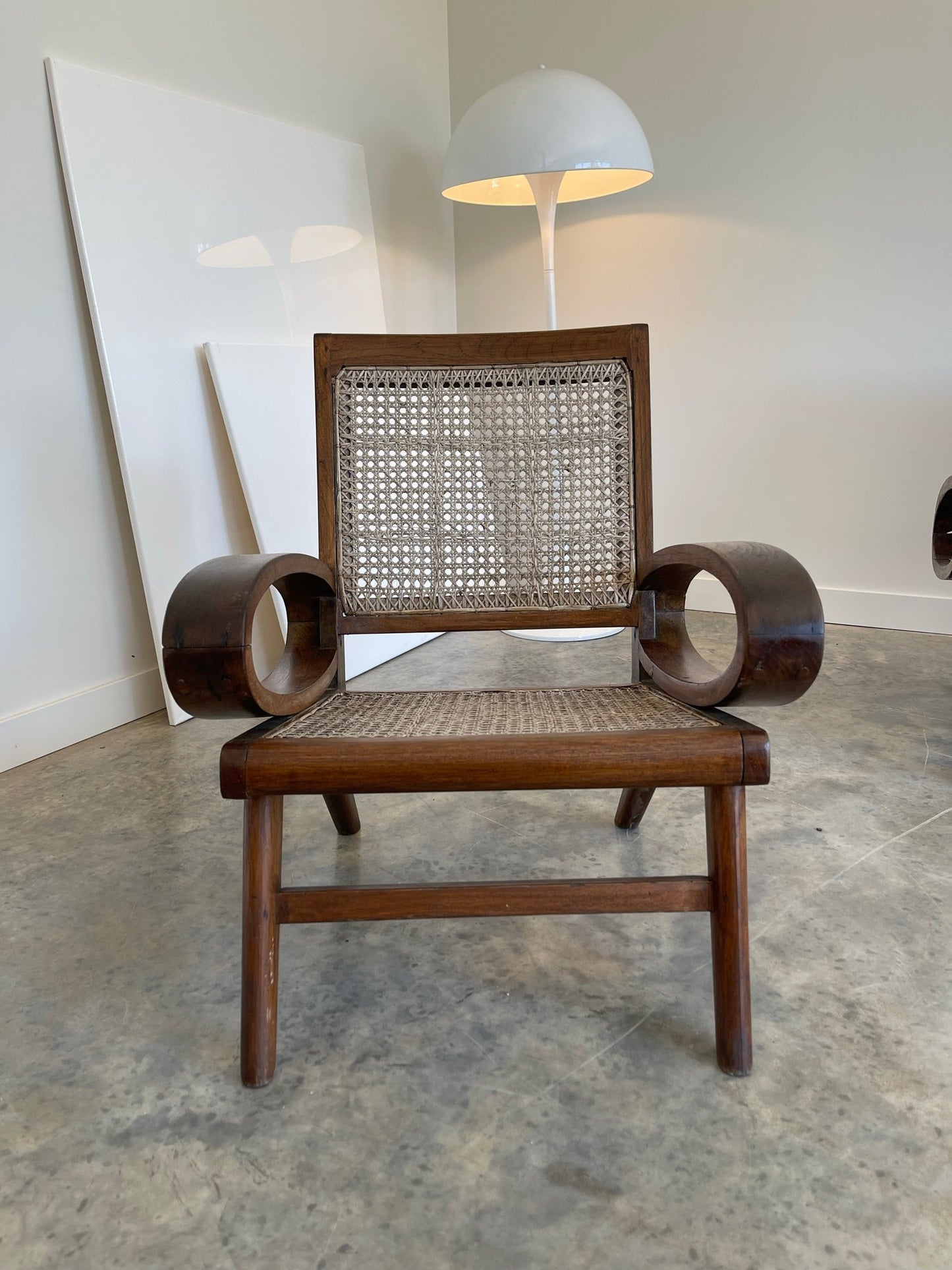 - Vintage Burmese Teak and Rattan Easy Chair - Four Available