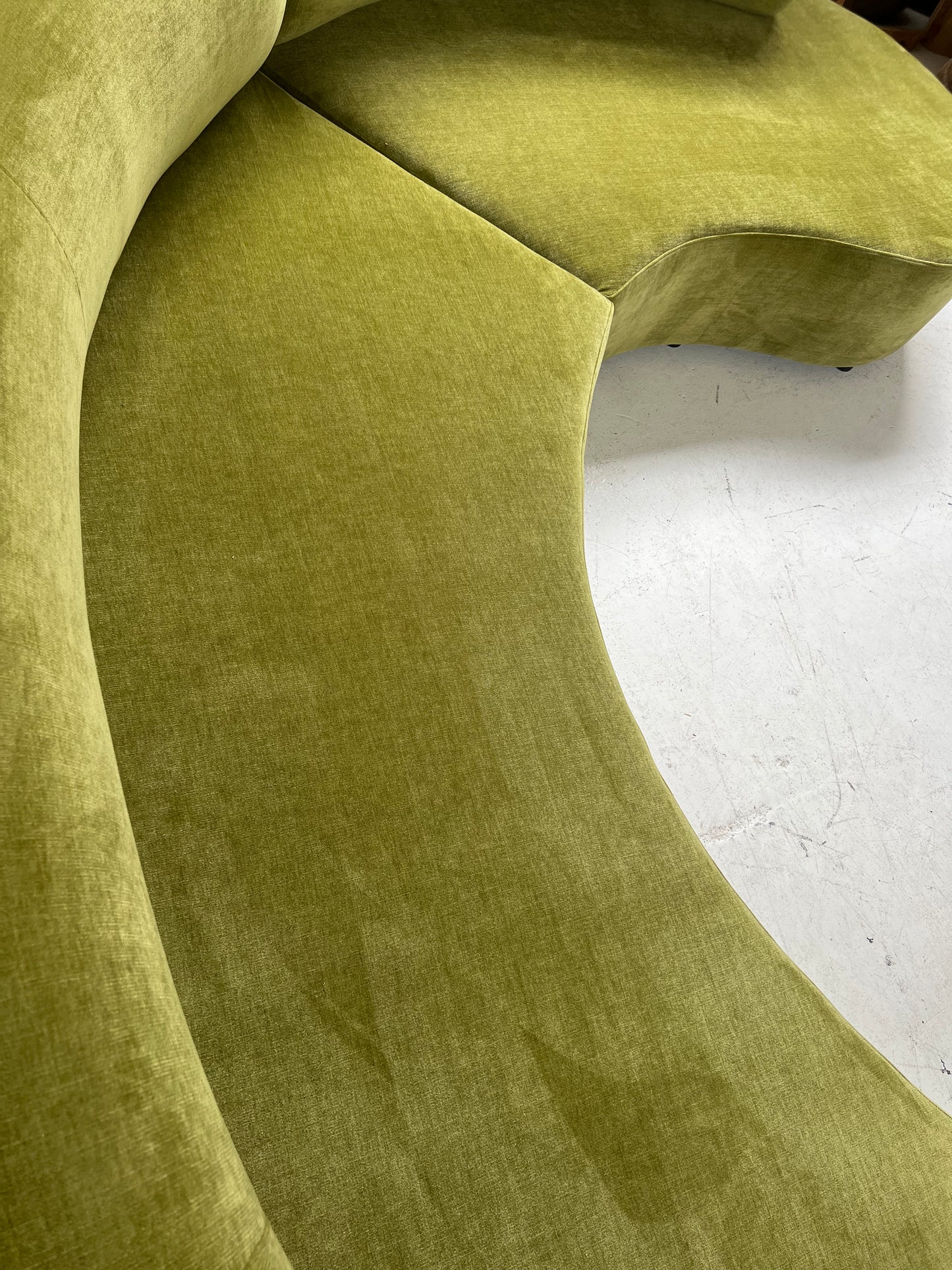 - Bespoke Olive Velvet Curved Modular Sofa