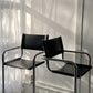 - Set of Two Italian Mart Stam Cantilever Chrome Leather Bar Stools