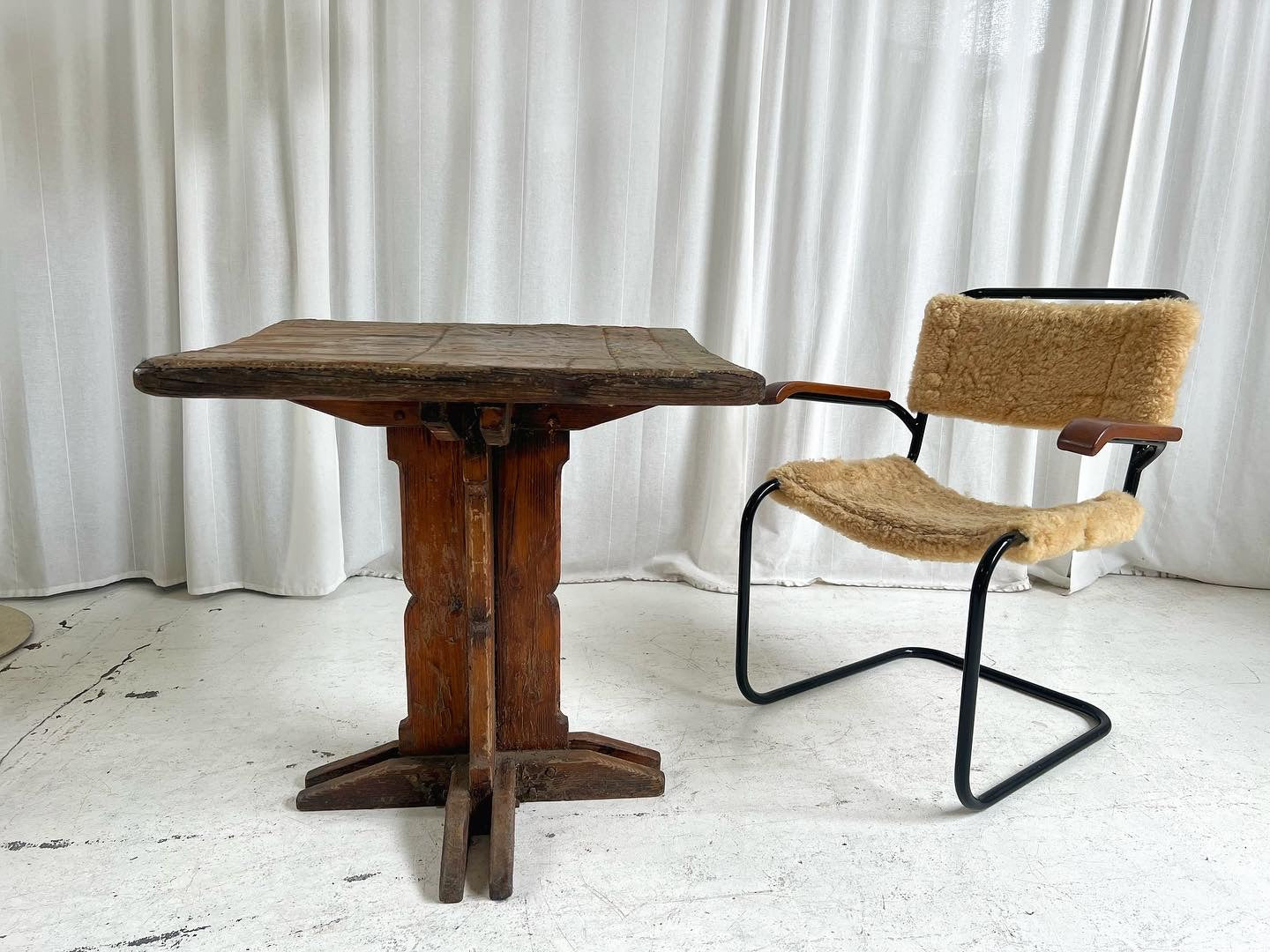 - Vintage Handmade Hammered Copper Table (Table #1)