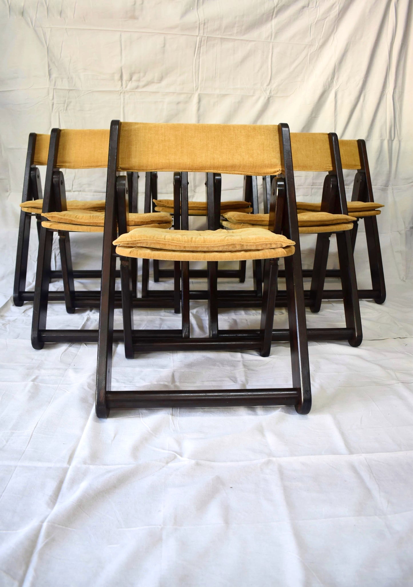 - P-1541 Scissor Chairs by Juliusz Kedziorek, for Gościcińska Fabryka Mebli GFM, Poland - Six Available