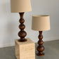 Large Curved Wooden Lamps - Two Available