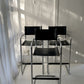 - Set of Two Italian Mart Stam Cantilever Chrome Leather Bar Stools