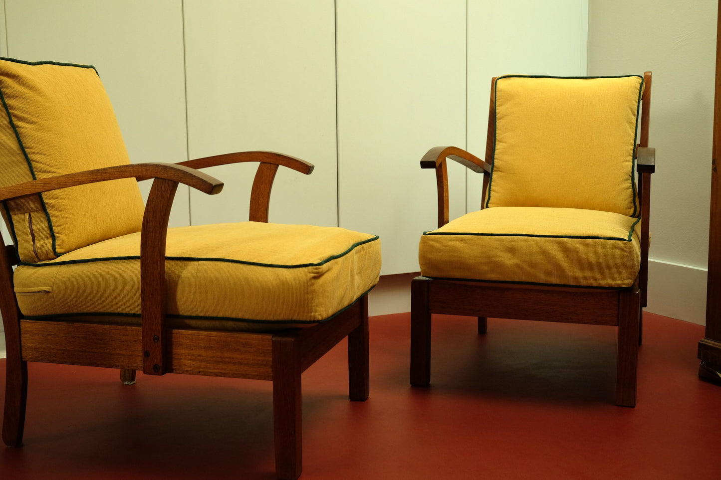 - Set of Two Mid Century Sunshine Armchairs