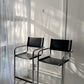 - Set of Two Italian Mart Stam Cantilever Chrome Leather Bar Stools