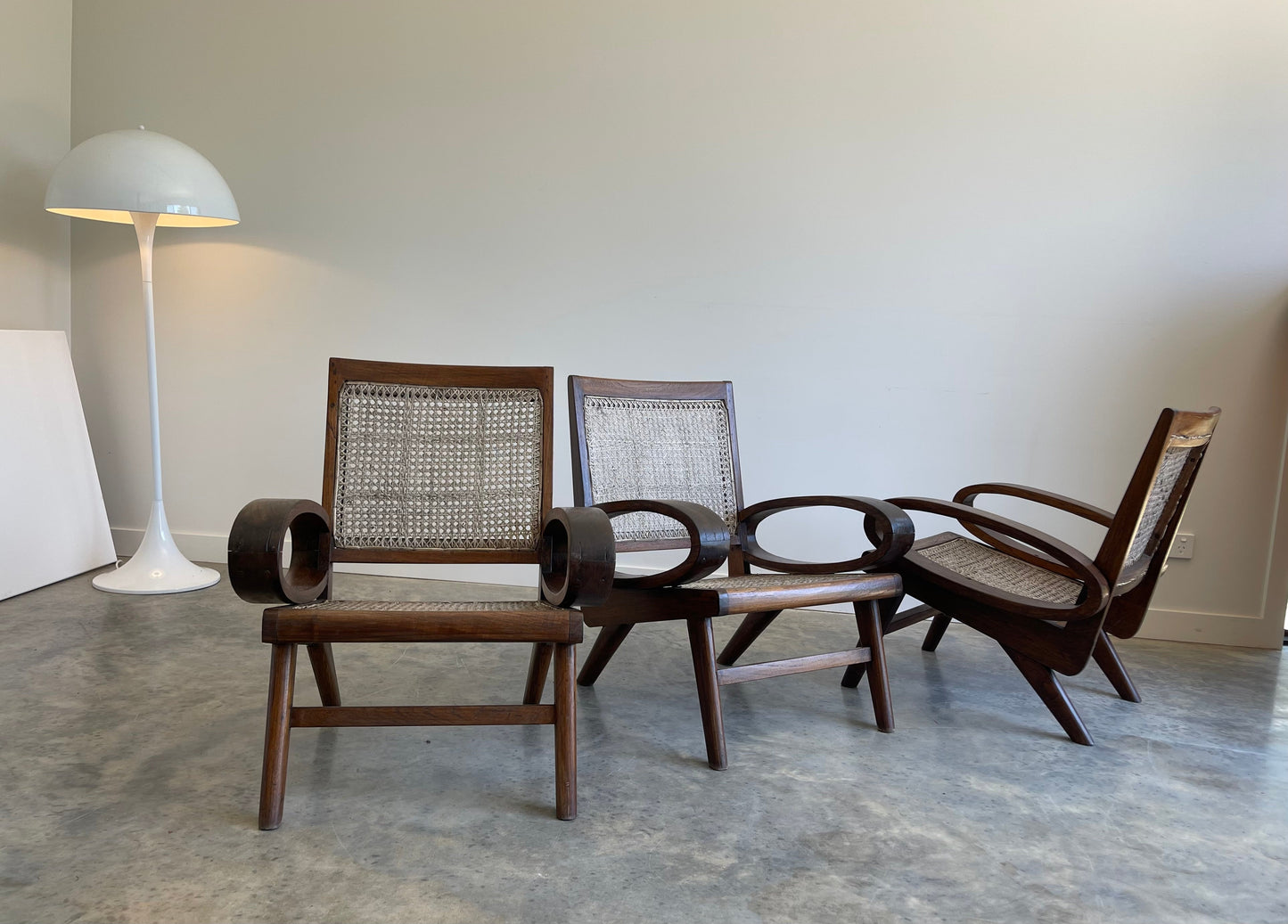 - Vintage Burmese Teak and Rattan Easy Chair - Four Available