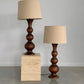 Large Curved Wooden Lamps - Two Available