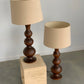 Large Curved Wooden Lamps - Two Available