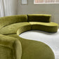 - Bespoke Olive Velvet Curved Modular Sofa