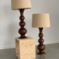 Large Curved Wooden Lamps - Two Available