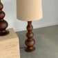 Large Curved Wooden Lamps - Two Available