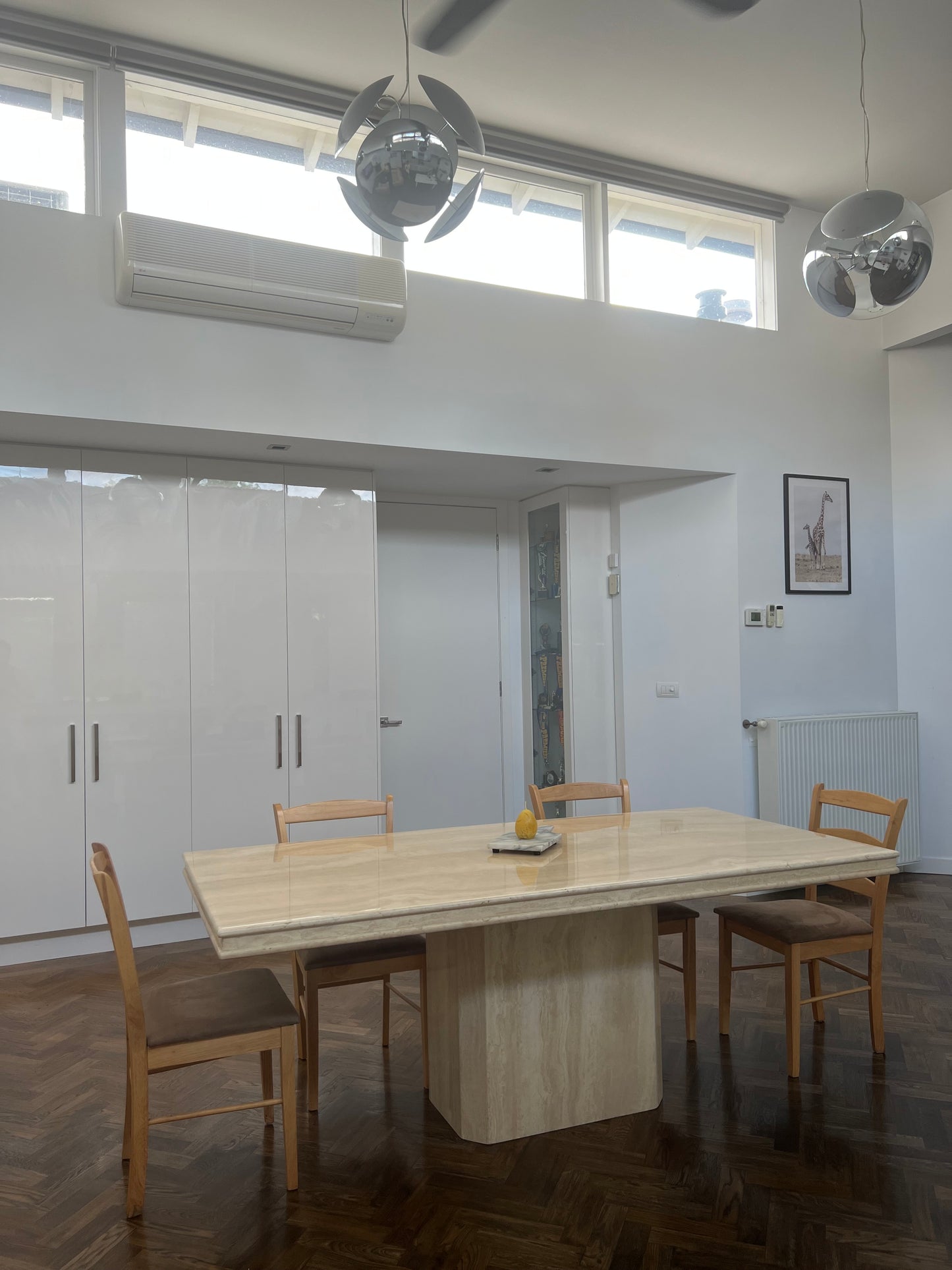 - Vintage Travertine Dining Table