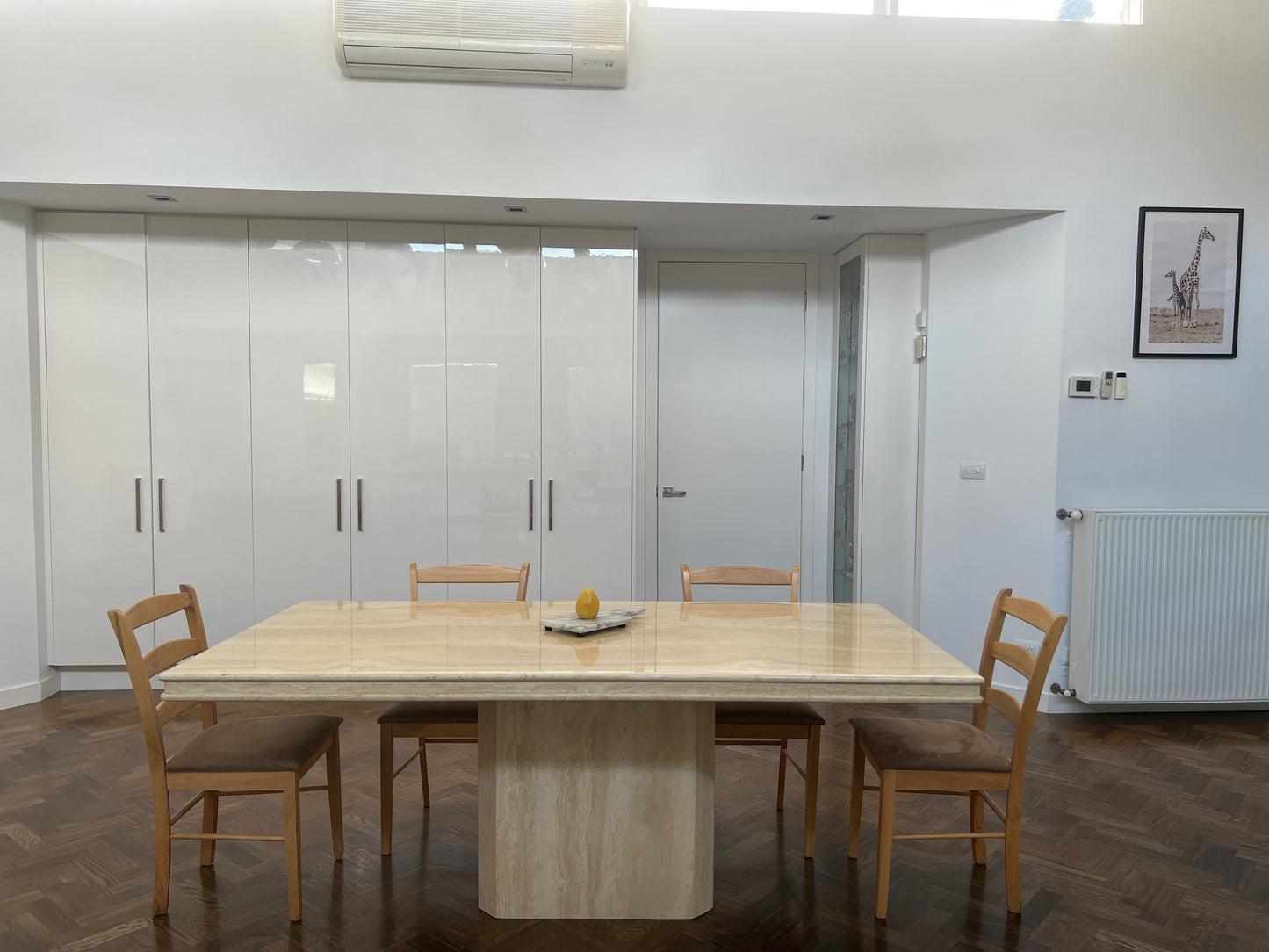 - Vintage Travertine Dining Table