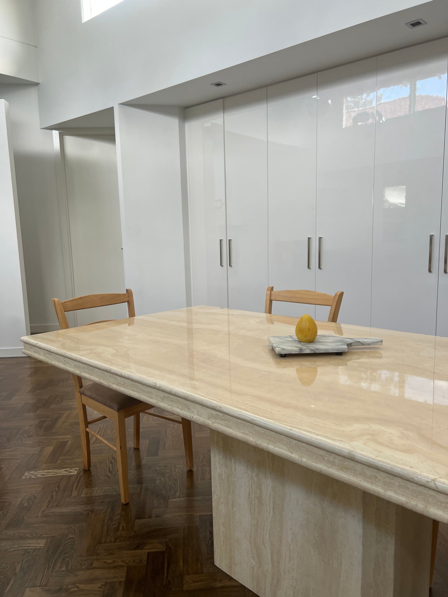 - Vintage Travertine Dining Table