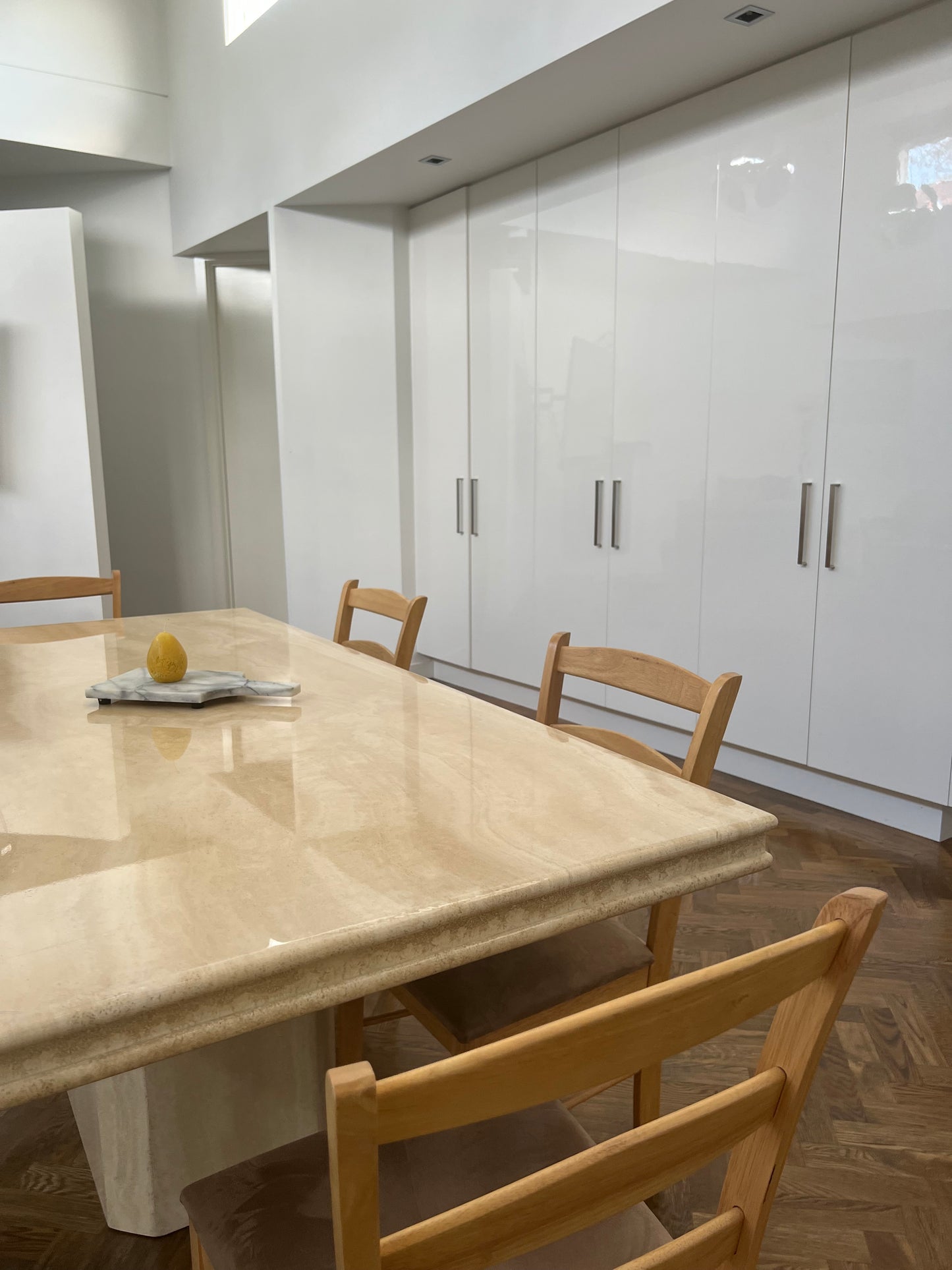 - Vintage Travertine Dining Table